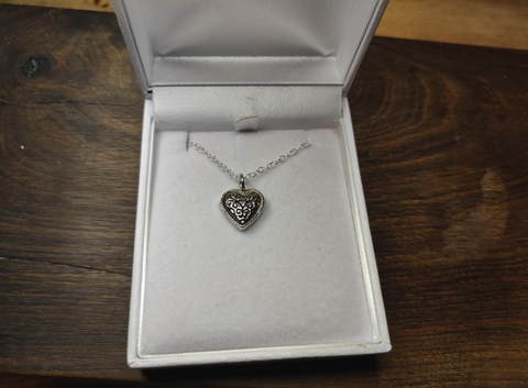 Memorial Silver Heart Ash Necklace