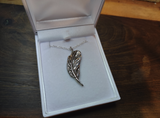 Memorial Silver Feather Ash Necklace